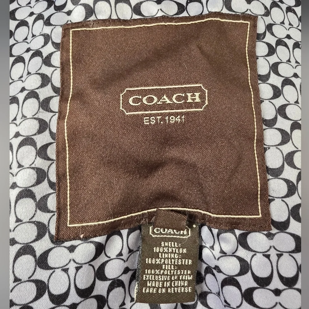 Coach Black Quilted Barn Jacket with Leather Trim | Women's S